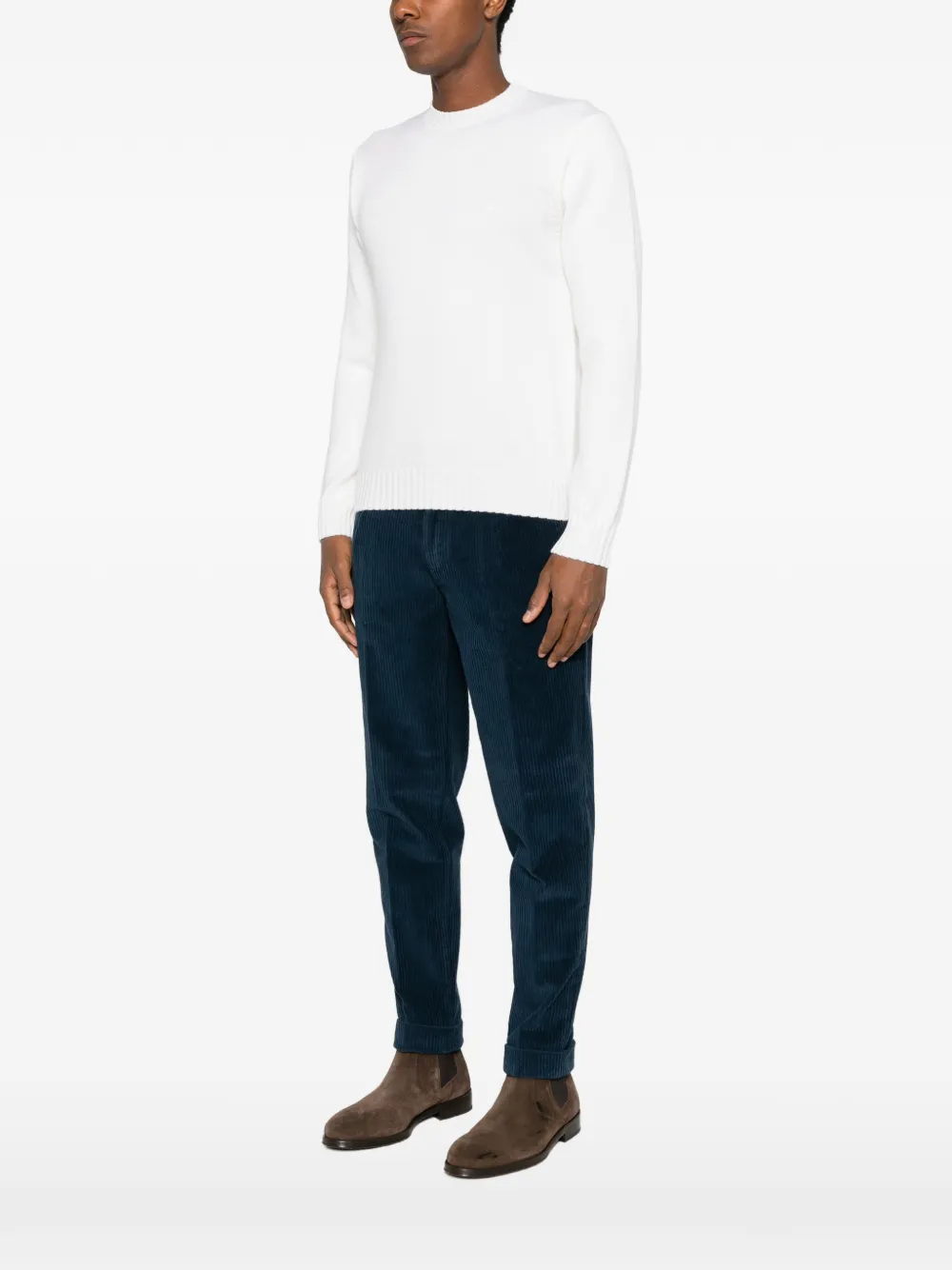 Heritage crew-neck sweater Wit