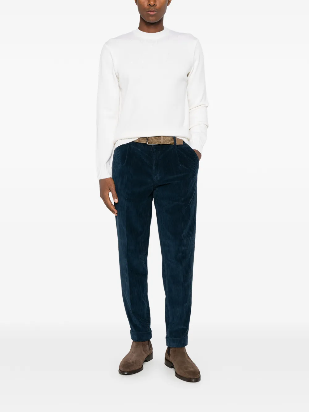 Heritage crew-neck sweater Wit