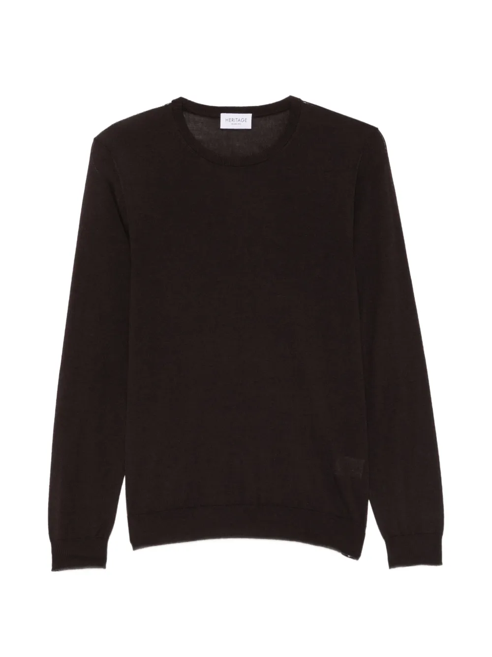 Heritage crew-neck long-sleeve sweater - Marron