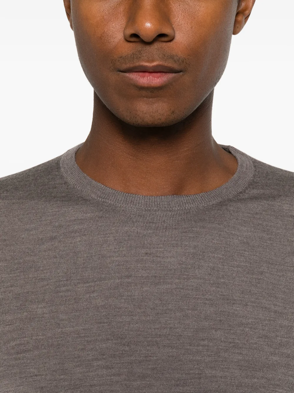 Heritage crew-neck long-sleeve sweater Grijs