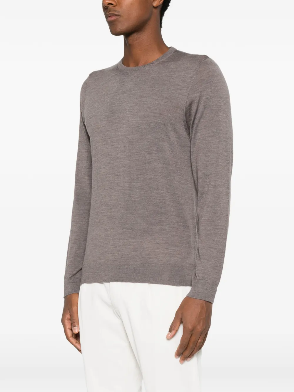 Heritage crew-neck long-sleeve sweater Grijs