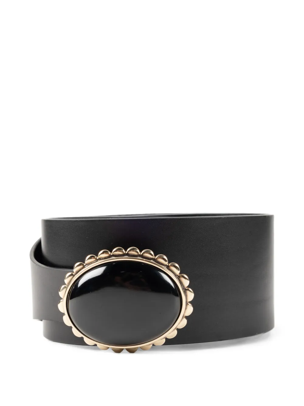 ISABEL MARANT oval-buckle leather belt - Black