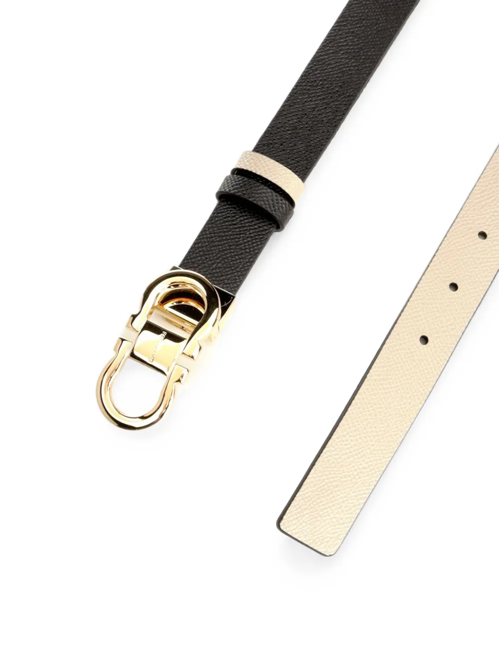 Ferragamo Omkeerbare en verstelbare Gancini riem Bruin