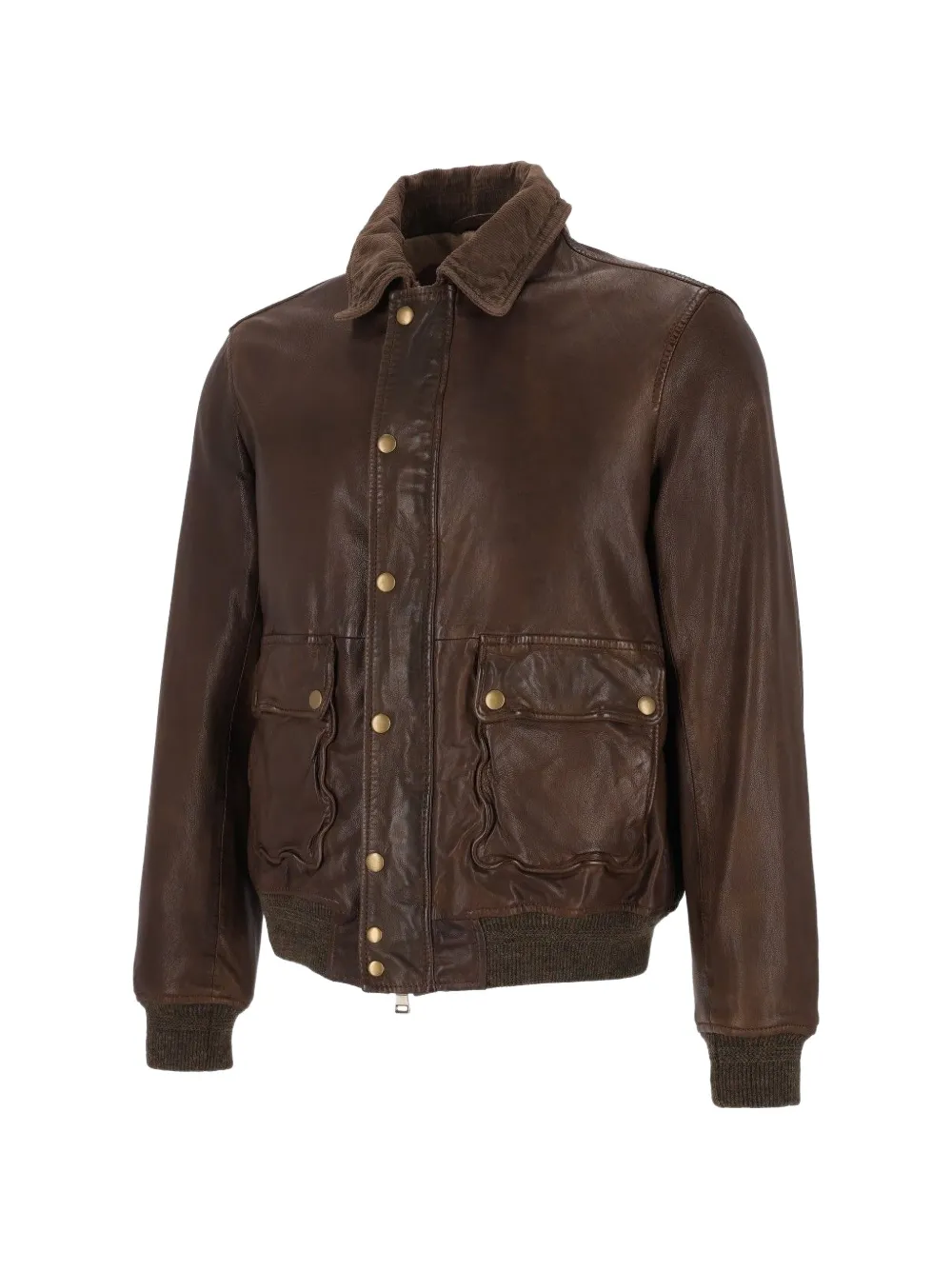 Al Duca D Aosta 1902 Leren bomberjack Bruin