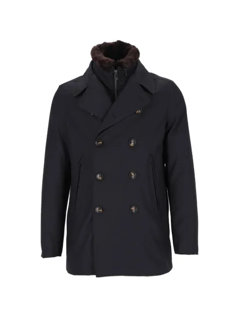 Al Duca D’Aosta 1902 double-breasted fur-collar peacoat