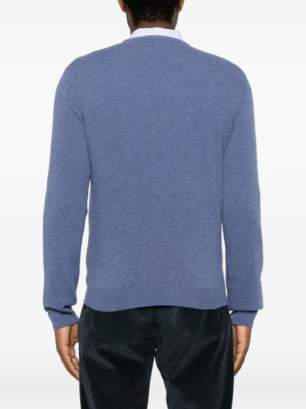 Heritage crew-neck knitted sweater Blauw