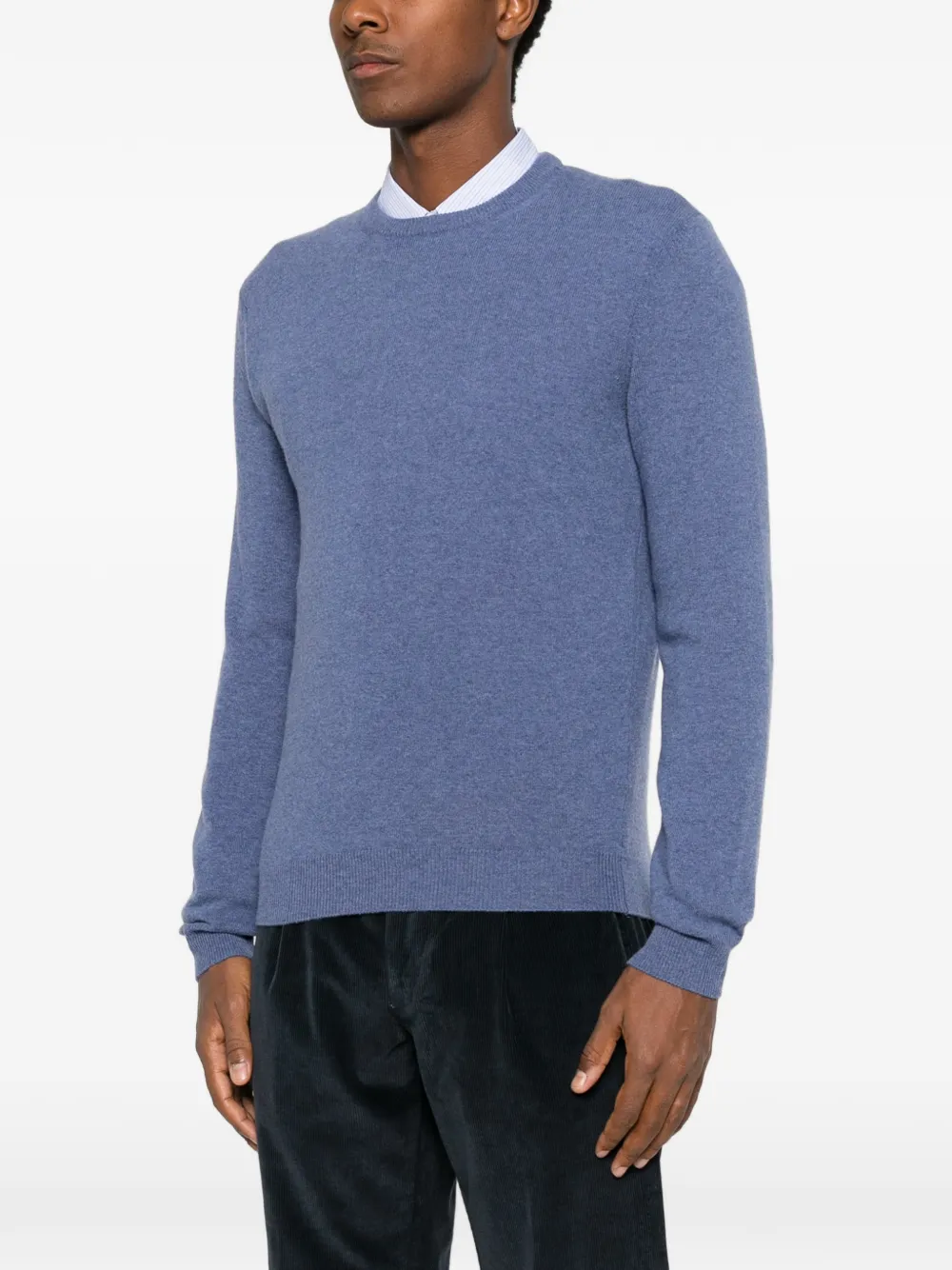 Heritage crew-neck knitted sweater Blauw