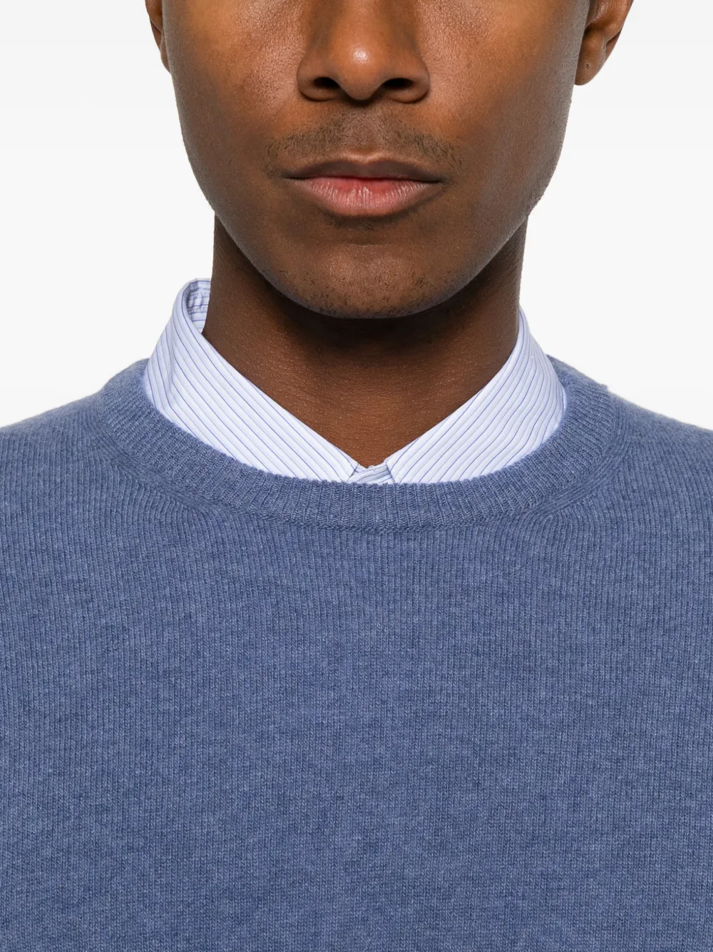 Heritage crew-neck knitted sweater Blauw