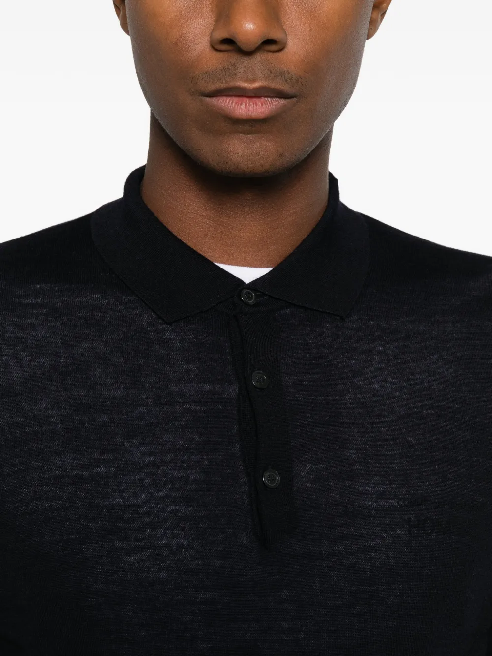 Heritage polo-collar sweater Blauw