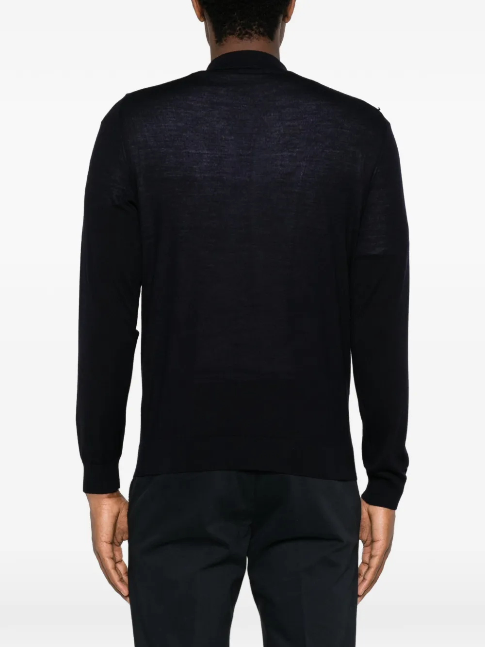 Heritage polo-collar sweater Blauw