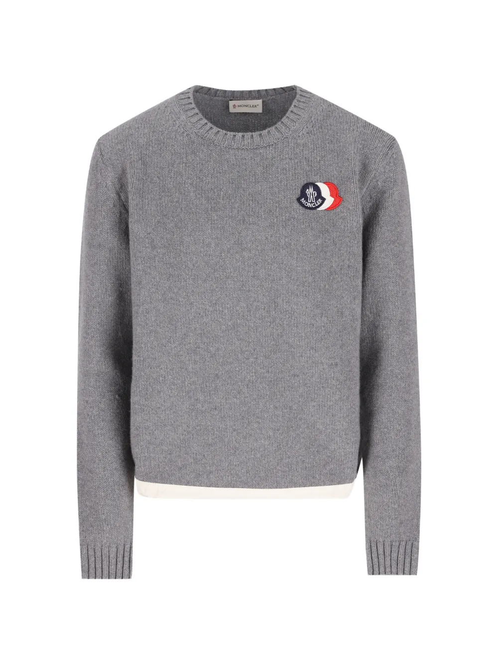 Moncler Enfant pull à patch logo - Gris Moncler Enfant pull à patch logo - Gris