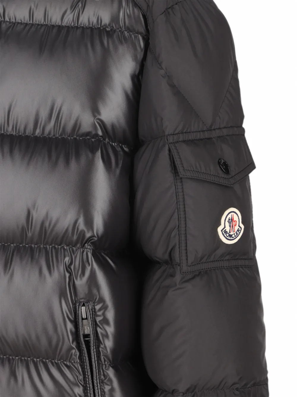 Moncler Enfant Hyoseris gewatteerde jas met capuchon Zwart