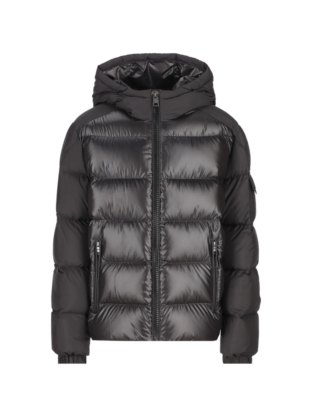 Moncler Enfant Hyoseris gewatteerde jas met capuchon Zwart