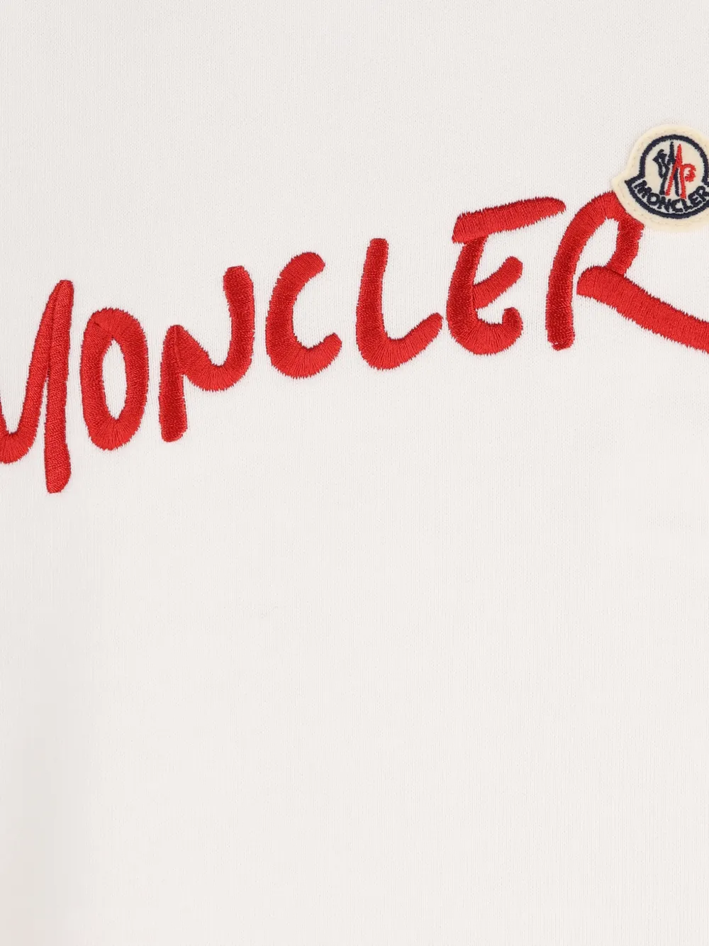 Moncler Enfant Sweater met geborduurd logo Wit