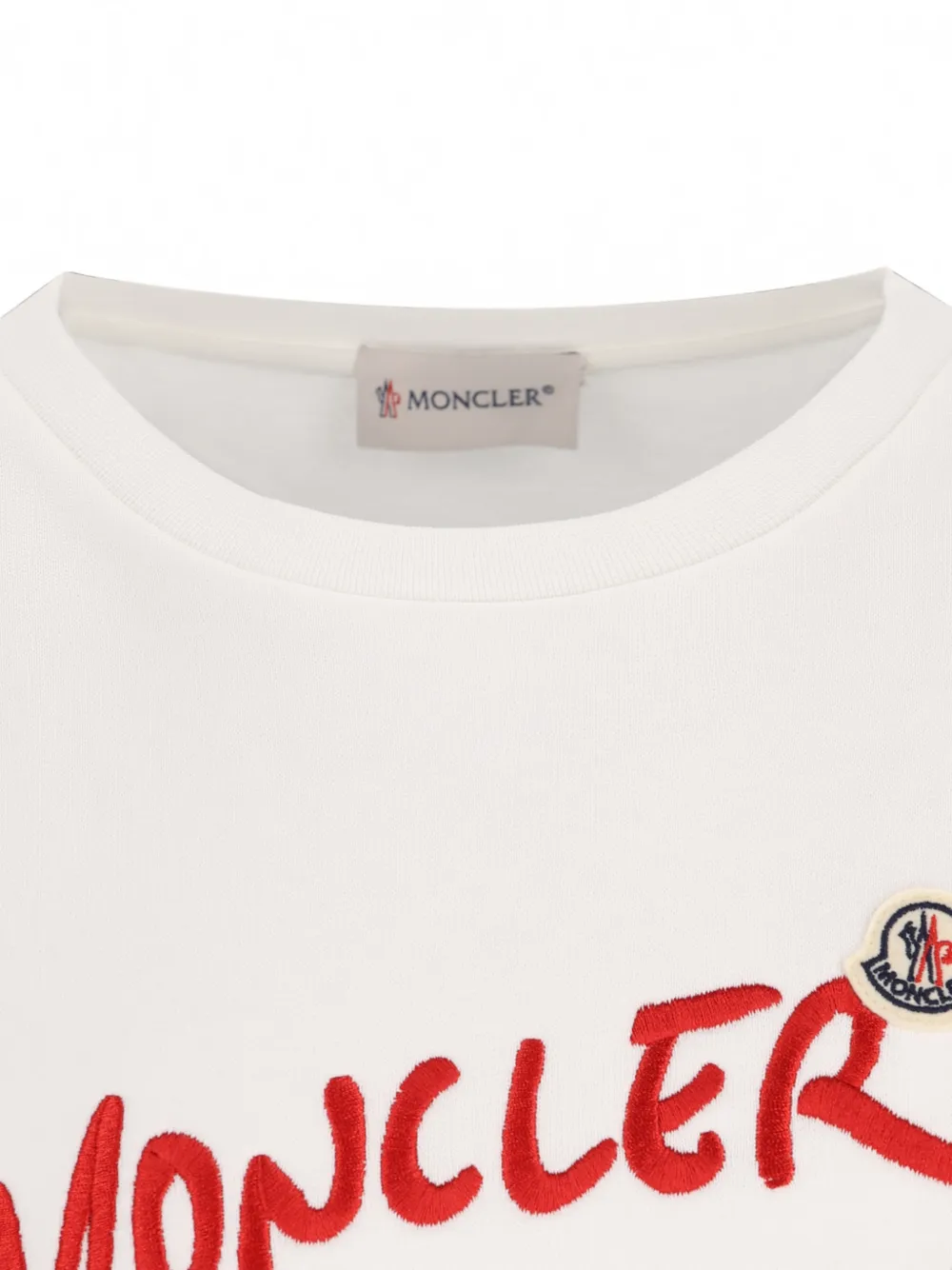 Moncler Enfant Sweater met geborduurd logo Wit
