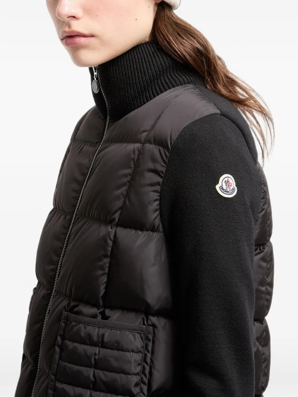 Moncler Gewatteerd vest met hoge hals Zwart