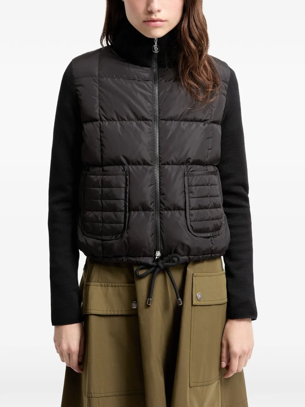 Moncler Gewatteerd vest met hoge hals Zwart