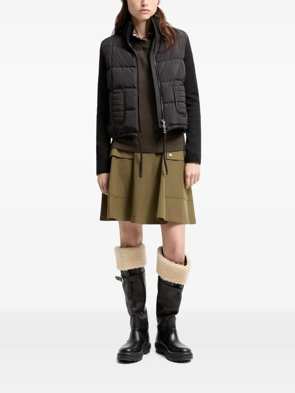 Moncler Gewatteerd vest met hoge hals Zwart