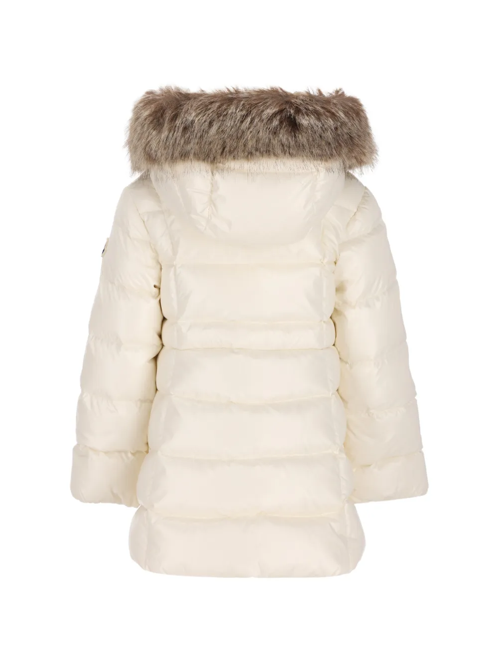Moncler Enfant faux-fur trim hooded coat Beige