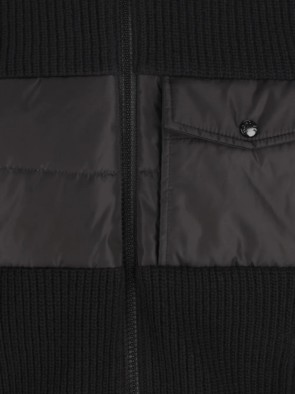 Moncler Enfant Geribbeld vest met vlakken Zwart