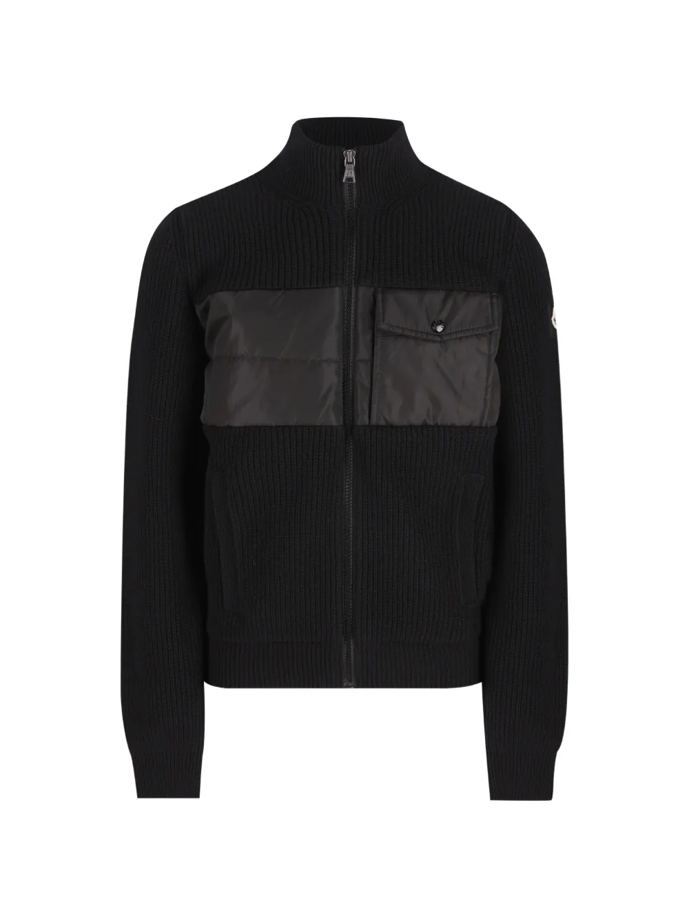 Moncler Enfant Geribbeld vest met vlakken Zwart