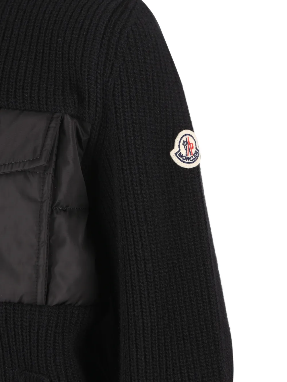 Moncler Enfant Geribbeld vest met vlakken Zwart