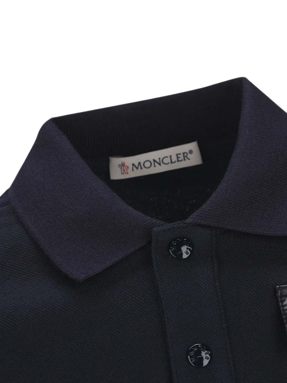 Moncler Enfant Poloshirt met logopatch Blauw