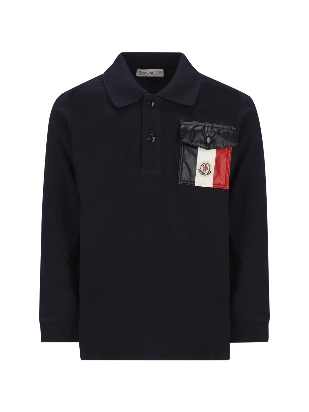 Moncler Enfant Poloshirt met logopatch Blauw