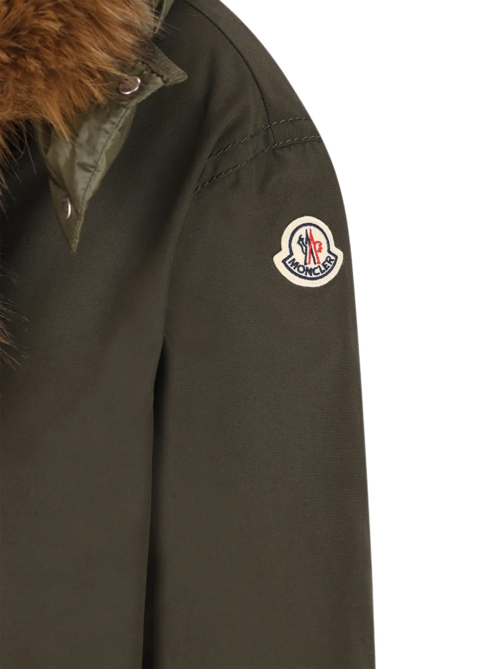 Moncler Halicte parka met capuchon en afwerking van imitatiebont Groen
