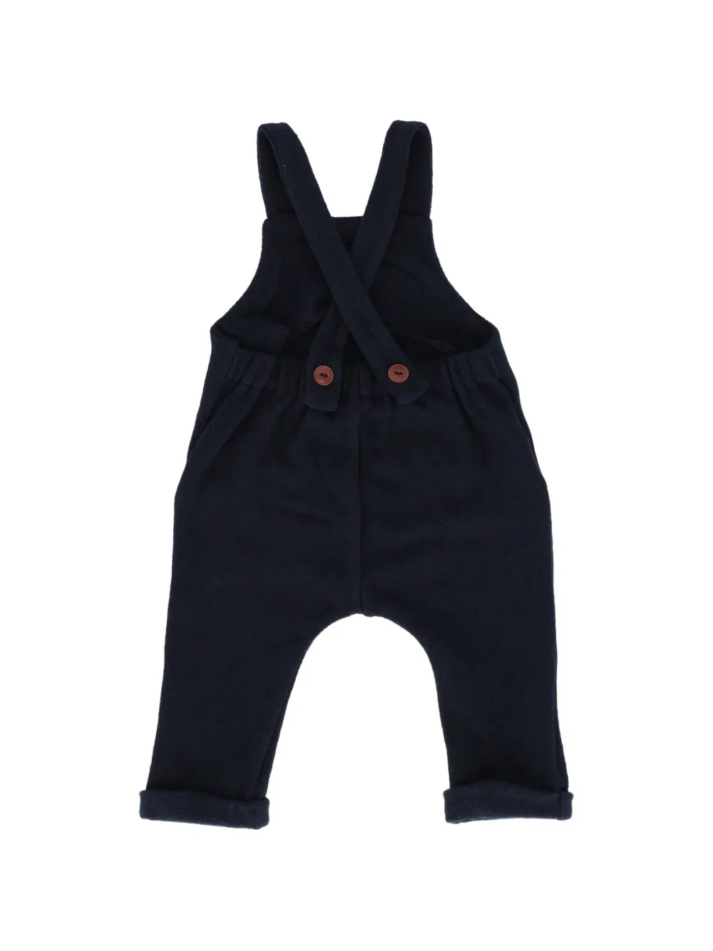 1 + IN THE FAMILY Overall met gekruiste bandjes en knoopsluiting Blauw