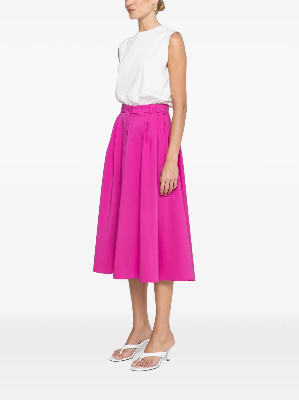NISSA Mouwloos katoenen T-shirt Wit