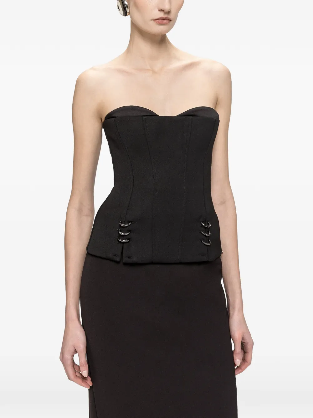 NISSA wool corset top - Nero