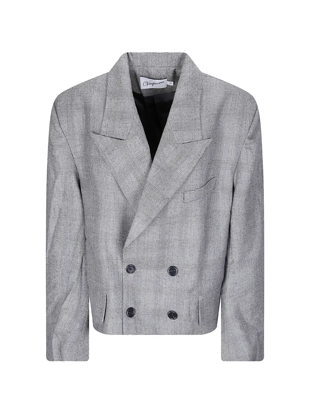 Vaquera Prince of Wales check double-breasted blazer - Grigio