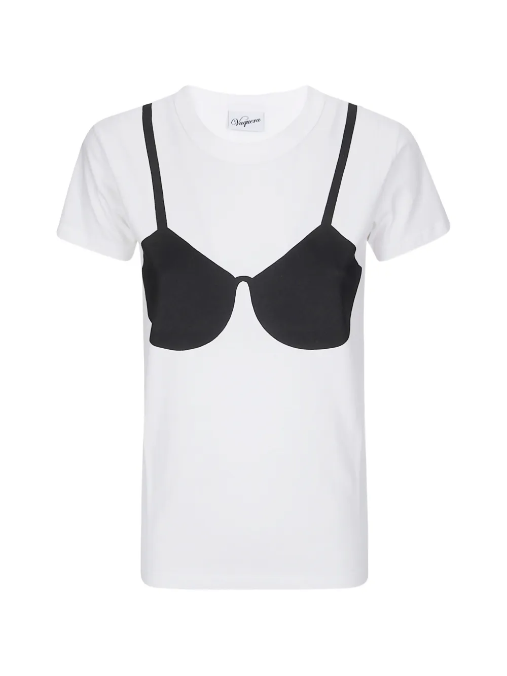 Vaquera bra-print T-shirt - Bianco