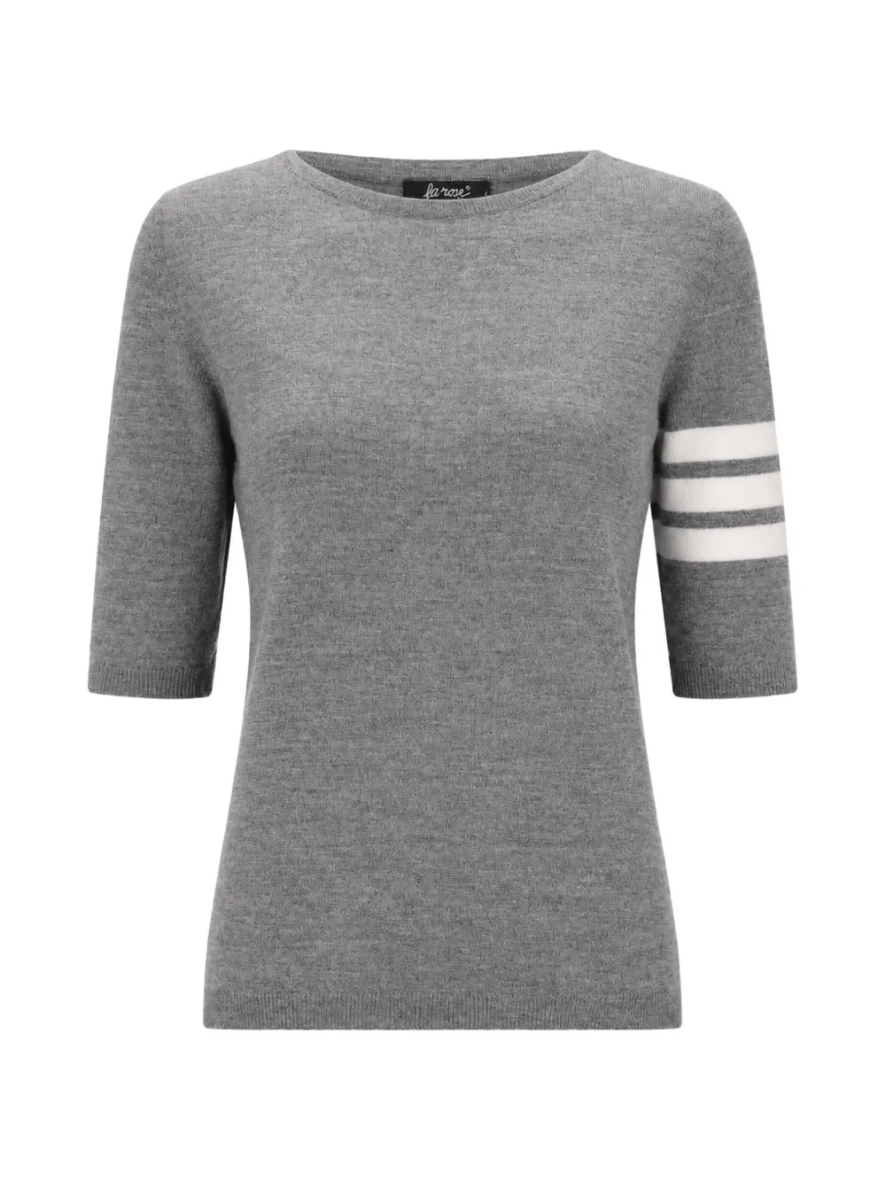 La-Rose Felpa in lana merino con dettaglio a righe - Grigio