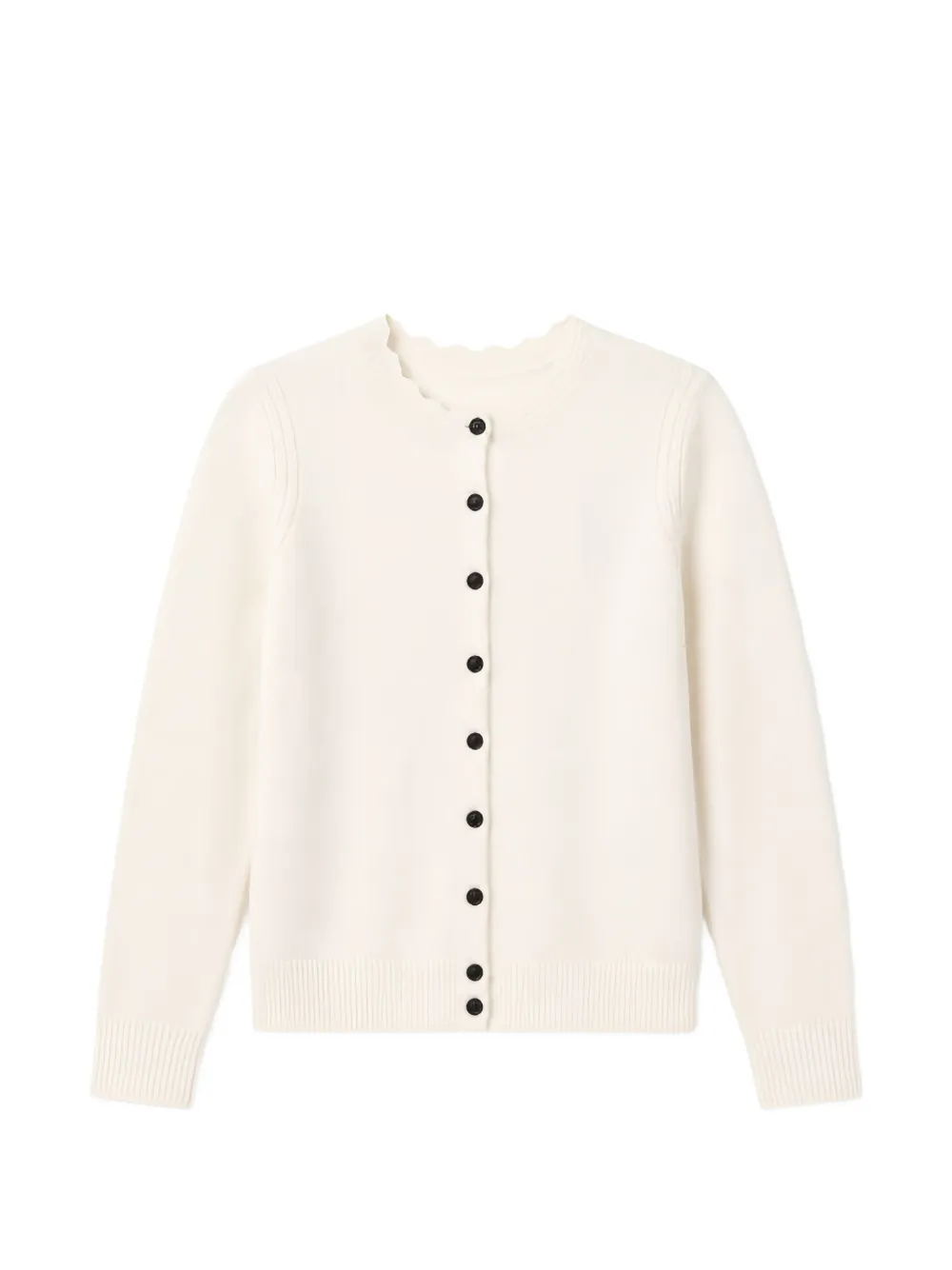 ISABEL MARANT scalloped-edge buttoned cardigan - Toni neutri