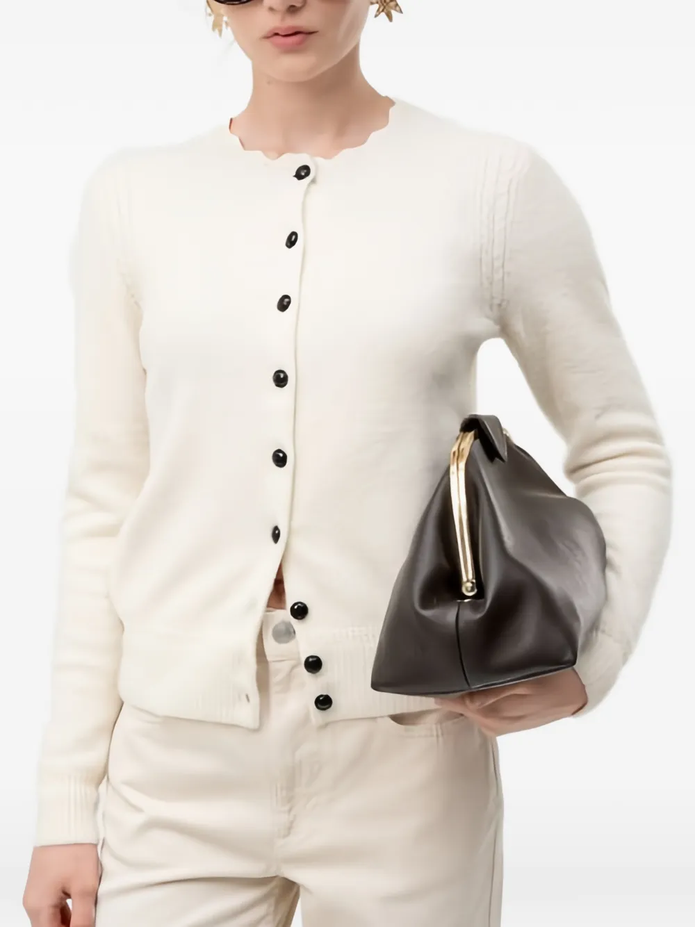 ISABEL MARANT Vest met gewelfde afwerking en knopen Beige