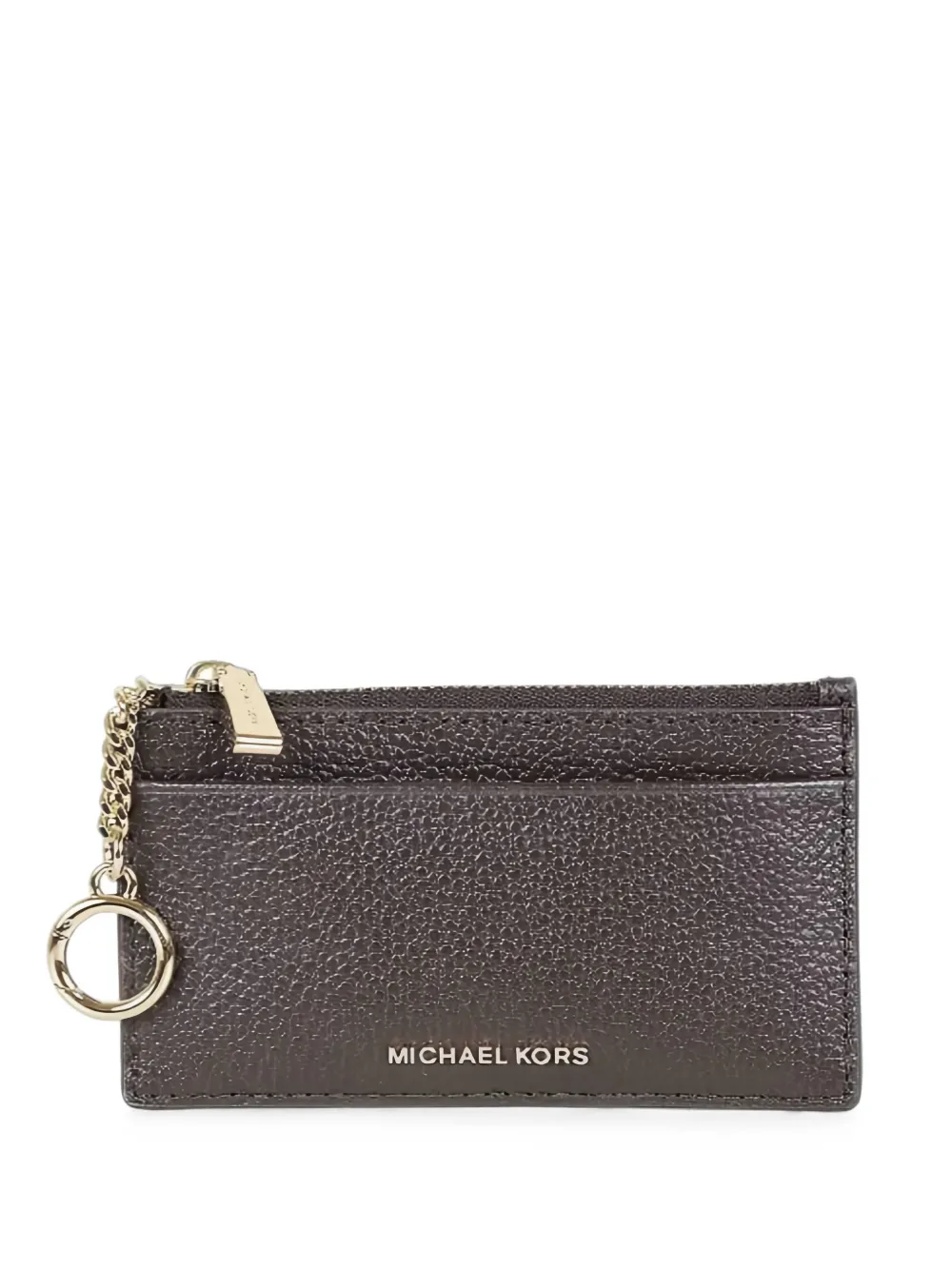 Michael Kors pebbled leather cardholder - Marrone