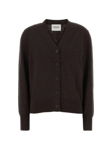 MARANT ÉTOILE logo-patch V-neck cardigan