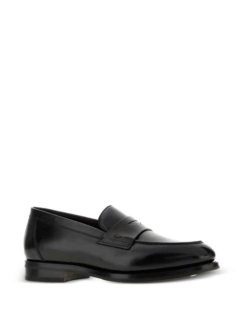 Santoni Colin leather loafers Zwart
