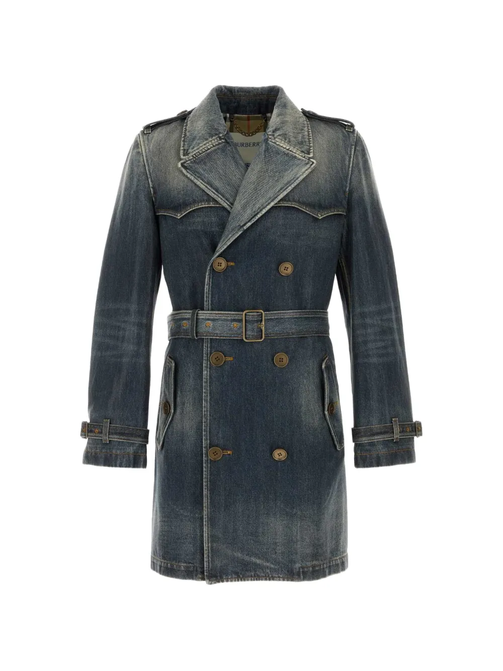 Burberry belted double-breasted trench coat - Blu