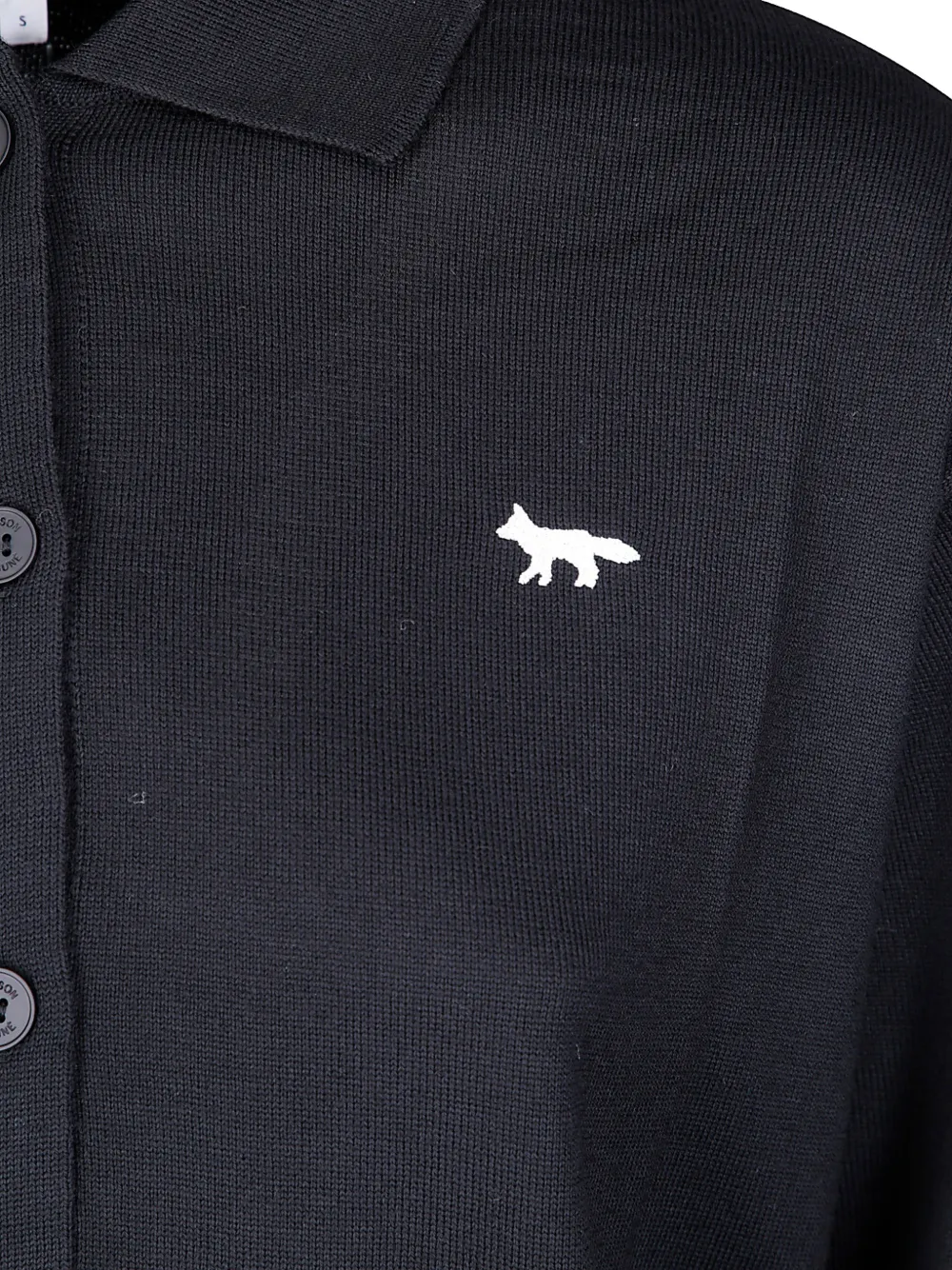 Maison Kitsuné Profile Fox polovest van merinowol Zwart