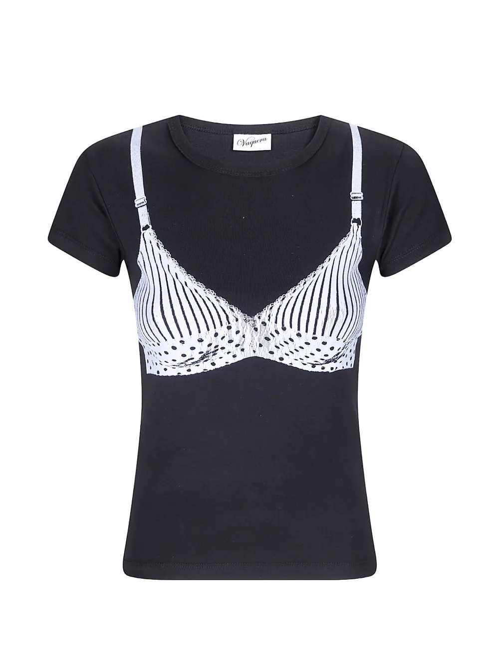 Vaquera bra-print T-shirt - Schwarz