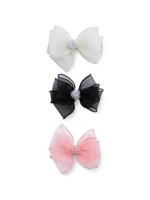 Mimi Tutu beads-accent bow hair clips (set of three)