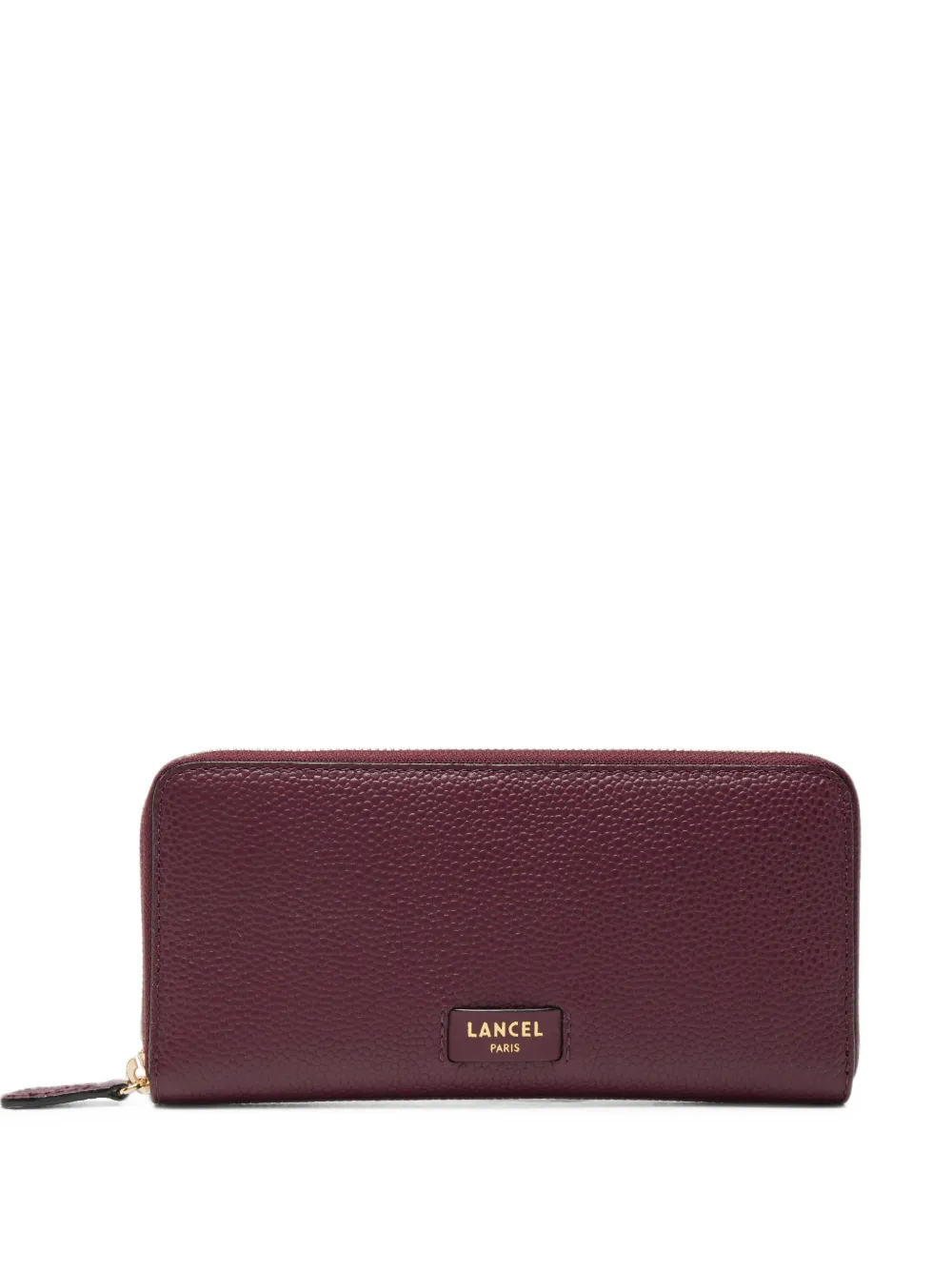Lancel Ninon Grained Leather Wallet In Burgundy