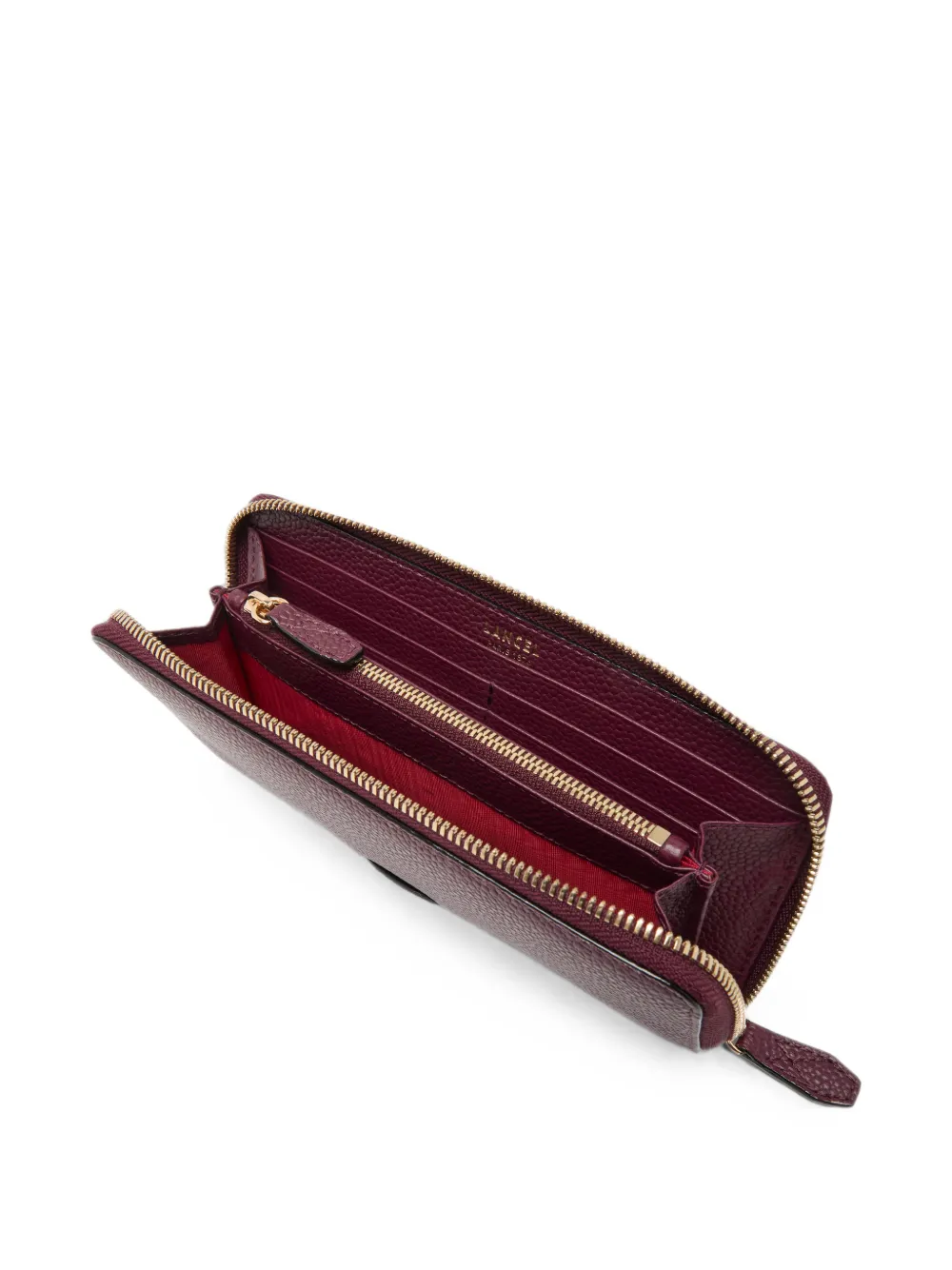 Lancel Ninon leren portemonnee met textuur Rood