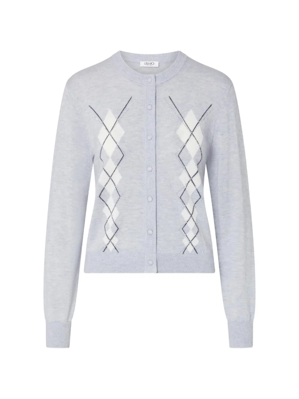 LIU JO wool cardigan with argyle-pattern - Blu