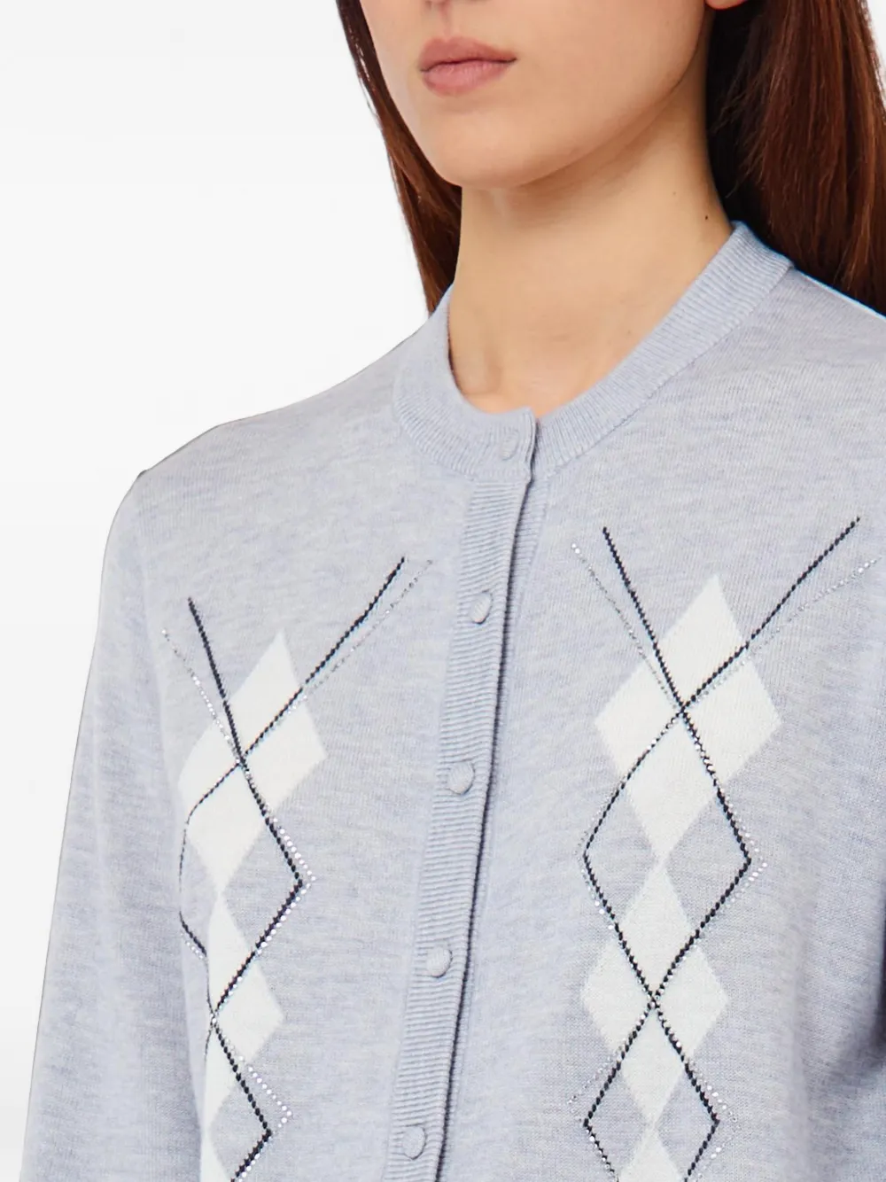 LIU JO Wollen vest met argyle-patroon Blauw