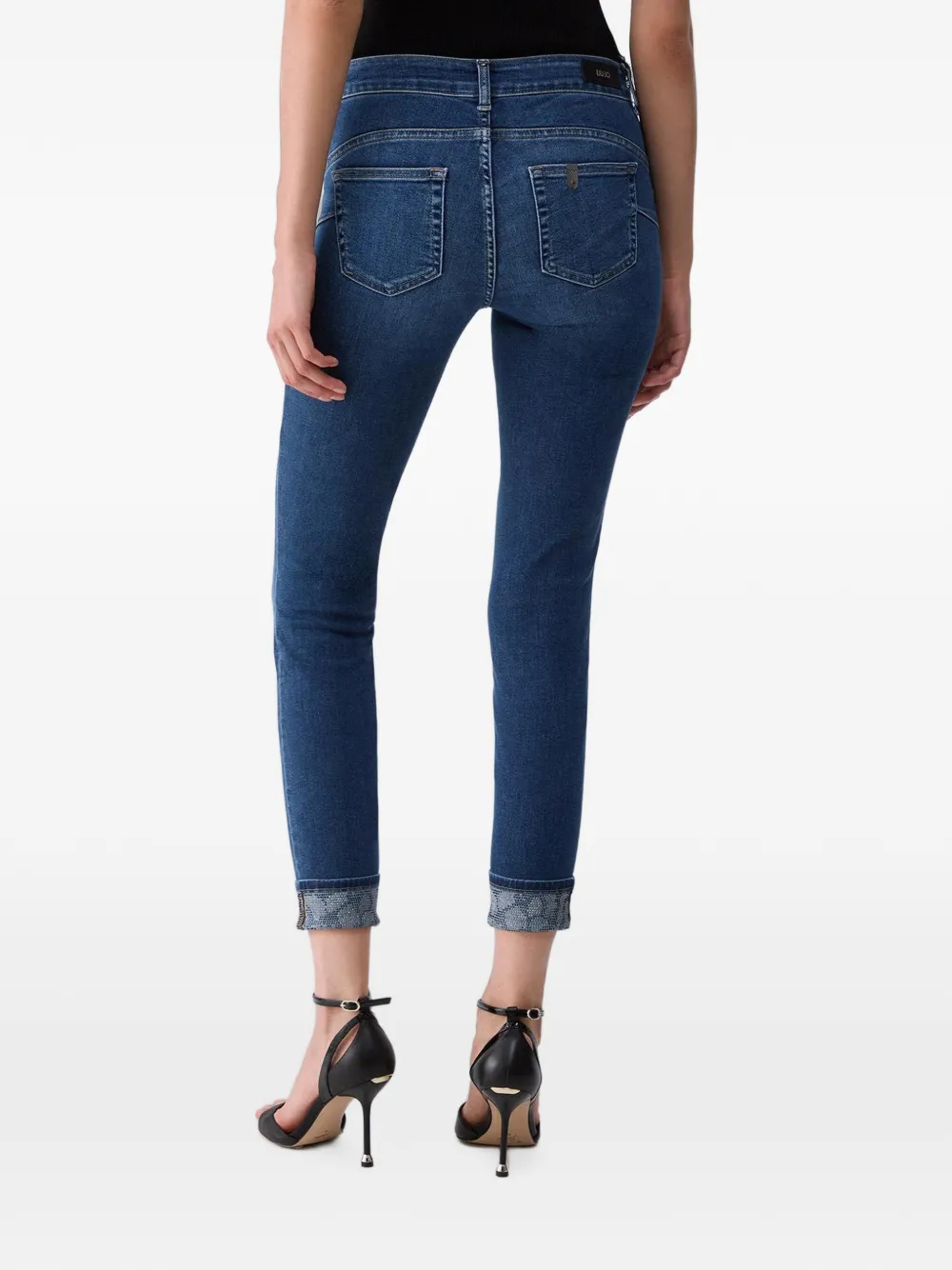 LIU JO Skinny jeans met verfraaiing Blauw