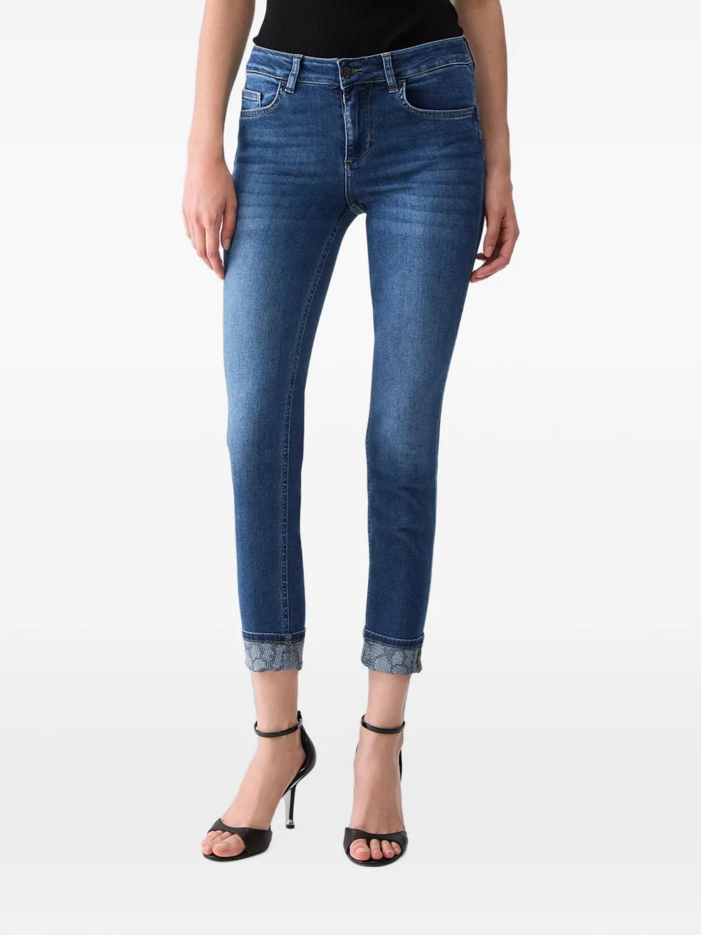 LIU JO skinny jeans with embellishments - Blu